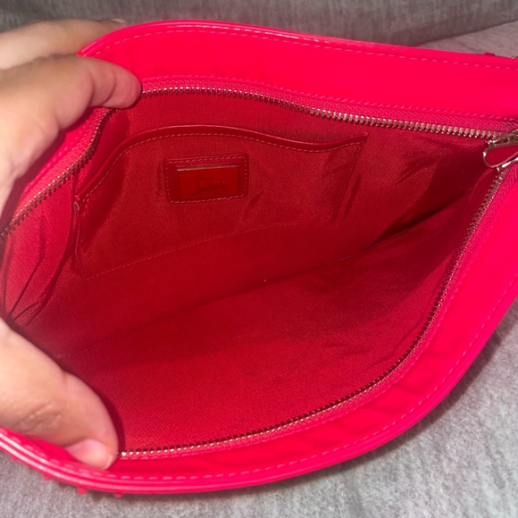 Christian Louboutin Loubiposh Studded Pink Clutch or Shoulder Bag - Picture 8 of 14